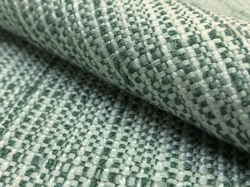 Designer Water & Stain Resistant Speckled Tweed Aqua Blue White Indoor Outdoor Upholstery Drapery Fabric