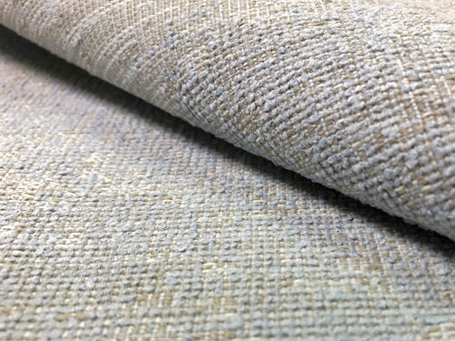 Designer Reversible Textured Pastel Sky Blue Cream Abstract Mid Century Modern Upholstery Fabric