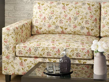 Load image into Gallery viewer, Heavy Duty Abstract Floral Tapestry Green Rose Pink Mauve Steel Blue Beige Upholstery Fabric