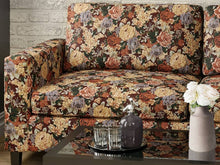 Load image into Gallery viewer, Heavy Duty Victorian Floral Tapestry Wine Beige Rusty Orange Navy Blue Emerald Green Upholstery Fabric