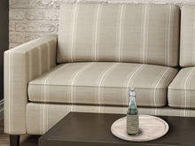 Load image into Gallery viewer, Crypton Water &amp; Stain Resistant Nautical Stripe Taupe Off White Upholstery Fabric