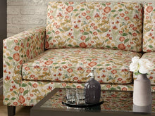 Load image into Gallery viewer, Heavy Duty Abstract Floral Tapestry Cranberry Red Emerald Green Mustard Beige Periwinkle Upholstery Fabric