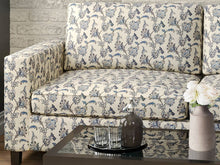 Load image into Gallery viewer, Heavy Duty Jacobean Floral Abstract Tapestry Navy Blue Off White Upholstery Fabric