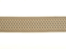 Load image into Gallery viewer, 3&quot; Wide Geometric Embroidered Taupe Beige Ivory Drapery Tape Trim