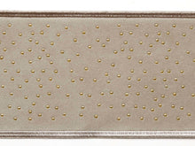 Load image into Gallery viewer, 3" Wide Silver Gold Beaded Velvet Cream Taupe Apricot Powder Grey Drapery Tape Trim