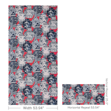 Load image into Gallery viewer, Lee Jofa Pandan Print Fabric / Chili/Blue