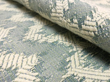 Load image into Gallery viewer, Zimmer-Rohde 1044108685 Marjory Woven Aqua Blue Off White Ikat Ethnic Geometric Upholstery Fabric