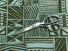 Load image into Gallery viewer, 34" of Zavi Textiles Eos Parkside Stain Resistant Abstract Ethnic Tribal Olive Green Teal Geometric Upholstery Fabric