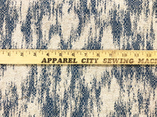 Load image into Gallery viewer, Designer Navy Blue Taupe Beige Linen Viscose Geometric Abstract Upholstery Drapery Fabric