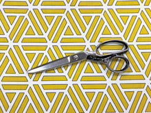 Load image into Gallery viewer, Mill Creek Semmler Sun Yellow White Black Geometric Abstract Cotton Upholstery Drapery Fabric