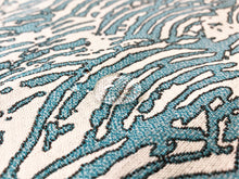 Load image into Gallery viewer, Pollack New Wave Oasis Aqua Blue Grey Sunbrella Indoor Outdoor Upholstery Fabric