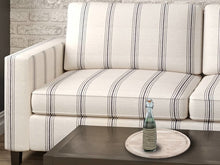 Load image into Gallery viewer, Crypton Water &amp; Stain Resistant Nautical Stripe Dark Navy Blue Light Cream Upholstery Fabric
