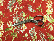 Load image into Gallery viewer, Mill Creek Solita Cardinal Rusty Red Beige Green Gray Ivory Cotton Floral Botanical Soil Resistant Upholstery Drapery Fabric