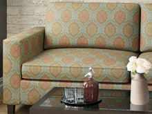 Load image into Gallery viewer, Heavy Duty Geometric Medallion Aqua Blue Beige Green Rose Pink Upholstery Drapery Fabric