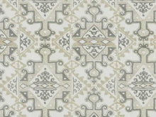 Load image into Gallery viewer, Cotton Poly Ivory Grey Taupe Ethnic Tribal Embroidered Drapery Fabric