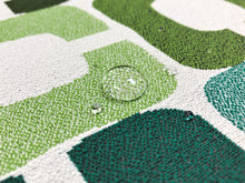 Load image into Gallery viewer, Indoor Outdoor Water &amp; Stain Resistant Olive Lime Emerald Green Geometric Abstract Upholstery Drapery Fabric