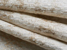 Load image into Gallery viewer, Cotton Poly Hand Printed Off White Cream Gold Metallic Textured Woven Drapery Fabric