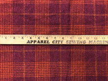 Load image into Gallery viewer, 1.5 Yds Designer Magenta Pink Orange Plaid Tweed Upholstery Fabric