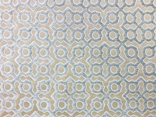 Load image into Gallery viewer, 1.75 Yds Designer Gray Taupe White Geometric Chenille Trellis Upholstery Fabric