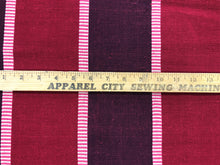 Load image into Gallery viewer, Designer Burgundy Red Maroon Plum Rose Woven Stripe Upholstery Drapery Fabric