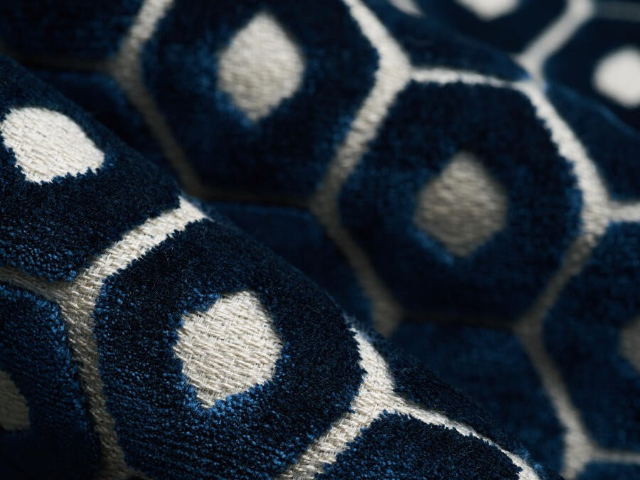 Geometric Cut Velvet Upholstery Fabric, Fabric Bistro, Columbia