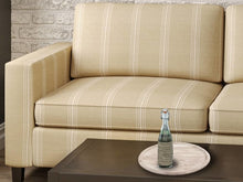Load image into Gallery viewer, Crypton Water &amp; Stain Resistant Nautical Stripe Beige Off White Upholstery Fabric