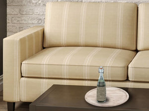 Crypton Water & Stain Resistant Nautical Stripe Beige Off White Upholstery Fabric