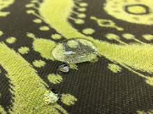 Load image into Gallery viewer, Kravet Medina Wasabi Brown Olive Chartreuse Green Ethnic Tribal Ikat Medallion Water Resistant Upholstery Fabric
