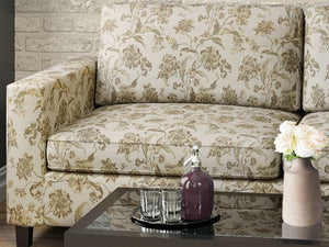Heavy Duty Floral Seafoam Green Beige Brown Upholstery Drapery Fabric
