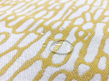 Load image into Gallery viewer, Designer Water Resistant Indoor Outdoor Yellow Cream Abstract Upholstery Fabric
