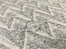 Load image into Gallery viewer, Designer Reversible Grey Gray Geometric Chevron Zig Zag Indoor Outdoor Water &amp; Stain Resistant Upholstery Drapery Fabric
