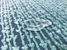 Load image into Gallery viewer, Designer Water &amp; Stain Resistant Teal Green Botanical Abstract Cut Velvet Upholstery Fabric