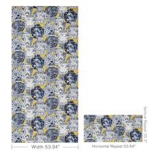 Load image into Gallery viewer, Lee Jofa Pandan Print Fabric / Maize/Blue