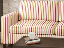 Load image into Gallery viewer, Heavy Duty White Pink Orange Green Yellow Stripe Upholstery Drapery Fabric