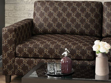 Load image into Gallery viewer, Heavy Duty Leaf Brocade Dark Umber Aqua Blue Beige Upholstery Drapery Fabric