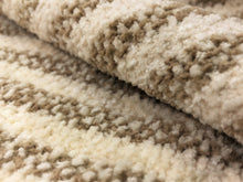 Load image into Gallery viewer, Designer Reversible Beige Cream Textured Stripe Chenille Upholstery Fabric