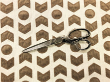 Load image into Gallery viewer, 1.3 Yard Zinc Textiles Arrowhead Tobacco Salamander Beige Brown Ivory Suede Applique Tribal Ethnic Upholstery Drapery Fabric