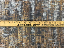Load image into Gallery viewer, 1.5 Yd Designer Abstract Textured Mustard Gold Off White Gray Upholstery Drapery Fabric