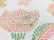 Load image into Gallery viewer, Designer Water Resistant Cream Coral Green Mustard Floral Upholstery Fabric
