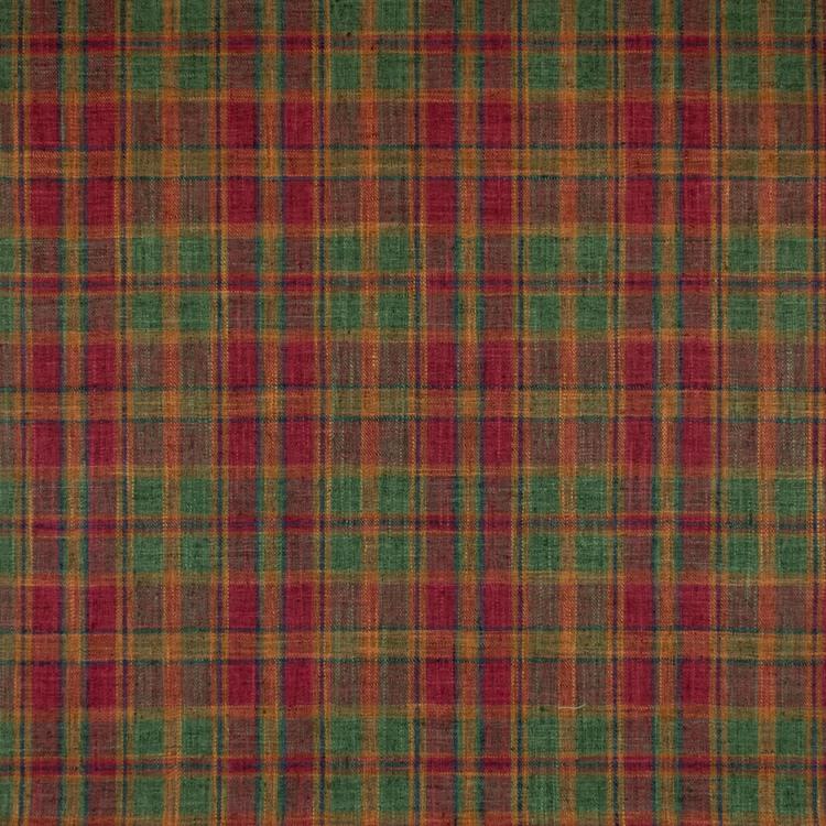 Tartan Plaid Upholstery Fabric Red Green Orange / Painted Sands RMIL14