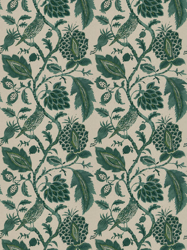 Floral Botanical Bird Upholstery Drapery Fabric / Peacock