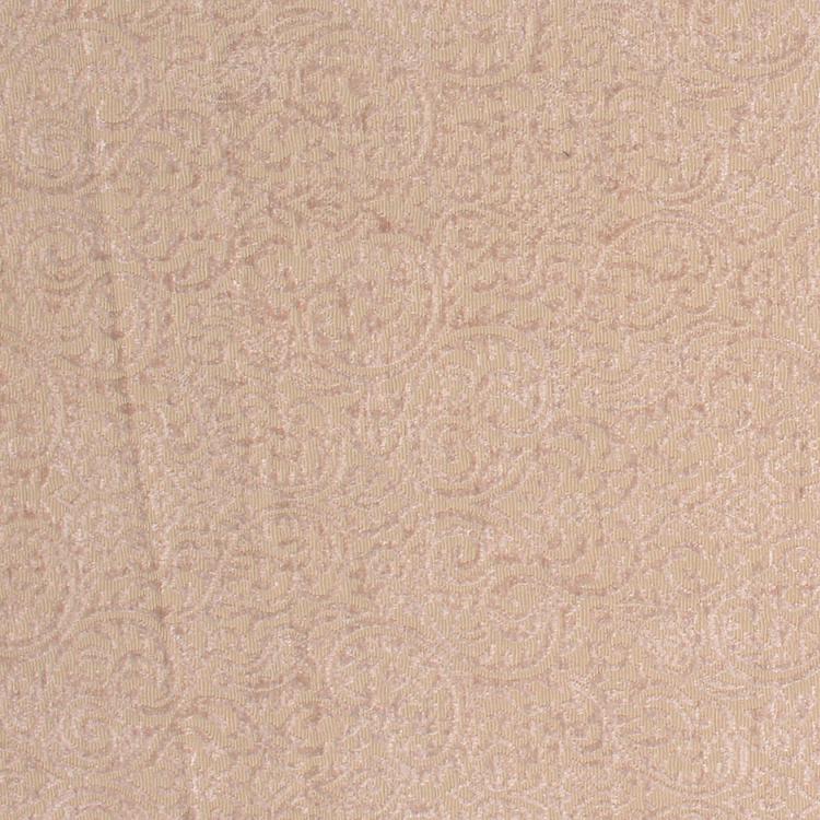 Sanremo Scroll Beige Damask Upholstery Fabric / Fawn