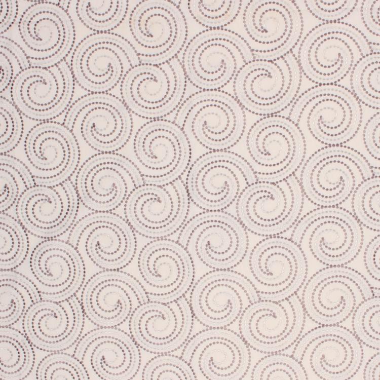 Scroll Dance Beige Gray Taupe Embroidered Drapery Fabric / Mushroom