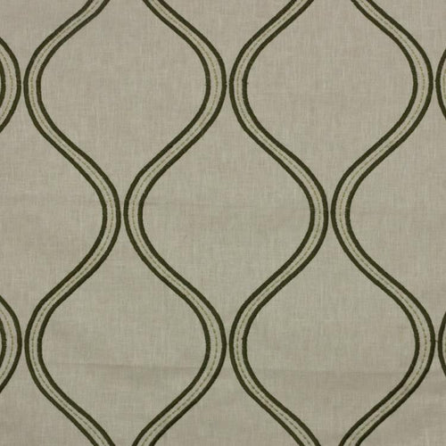 Stitchery Trellis Beige Embroidered Drapery Fabric / Truffle