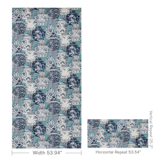 Load image into Gallery viewer, Lee Jofa Pandan Print Fabric / Aqua/Blue