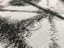 Load image into Gallery viewer, Designer Water &amp; Stain Resistant Charcoal Grey Brown Cream Geometric Abstract Upholstery Fabric