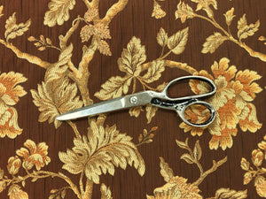 Kravet Caramel Brown Rusty Burnt Orange Beige Floral Botanical Upholstery Drapery Fabric