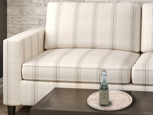 Crypton Water & Stain Resistant Nautical Stripe Off White Taupe Upholstery Fabric