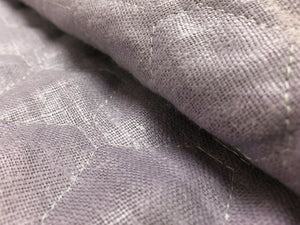 Designer Lilac Belgian Linen Quilted Matelasse Diamond Trellis Upholstery Fabric