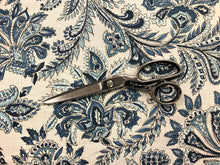 Load image into Gallery viewer, Clarence House Cassandra Linen Blue White Jacobean Floral Drapery Upholstery Fabric